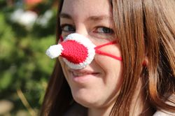 elf hat nose warmer. gnome, santa hat nose cover. x mas for college student. stocking stuffer