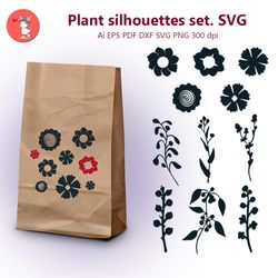 plant silhouettes set. svg