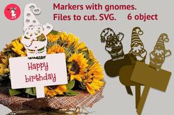 markers with gnomes. files to cut. svg