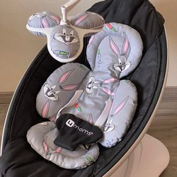 bugs bunny 4moms mamaroo insert, handmade newborn cushion replacement balls,rockaroo infant padded liner,babyshower gift