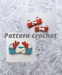 headband fox crochet pattern, deer antler