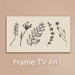 samsung frame tv art, digital download for samsung frame tv, botanical art for tv, farmhouse wall decor