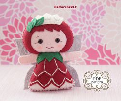 felt doll pattern, felt fairy pattern, pdf felt pattern, felt sewing pattern