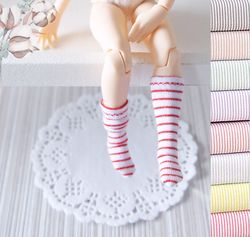 set of two pairs of knee socks for blythe dolls, underwear for dolls, clothes for blythe, striped knee socks for doll