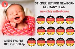 sticker set for newborn germany flag