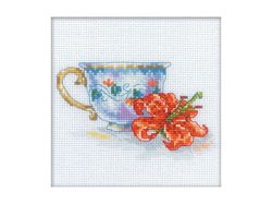 cross stitch kit beginner with flowers counted mini embroidery pattern by rto 'lily cup'