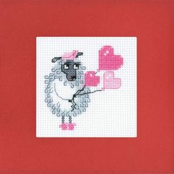 cross stitch kit beginner counted mini embroidery diy set valentine's day greeting card, valentine's gift, love