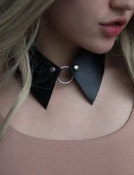 genuine leather tie, women's choker, leather choker, woman leather necklace, leather collar