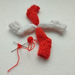 wool socks for barbie, knitted socks for the doll, a gift for christmas.