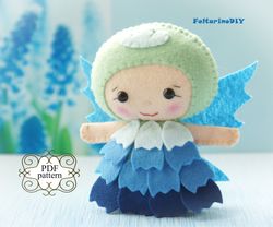 felt doll pattern, felt fairy pattern, pdf felt pattern, felt sewing pattern, fairy sewing pattern