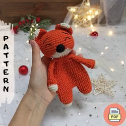 crochet mini fox baby lovey amigurumi pattern pdf, crochet animal toy for babies, amigurumi crochet pattern eng