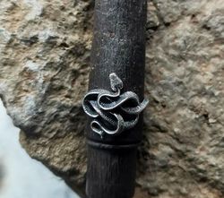 snake gothic ring, punk snake ring,  handmade snake ring, gift ring, oxidized ring