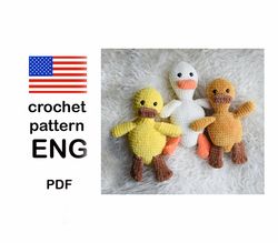 Duck Snuggler Pattern, Lovey Crochet Pattern, Tutorial Digital Download DIY, Goose Lovey Baby Toy KnittedToysKsu
