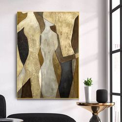 gold leaf abstract, modern acrylic painting on canvas, large gold leaf abstract painting, original abstract painting