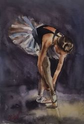 ballerina painting ballet original art dance artwork