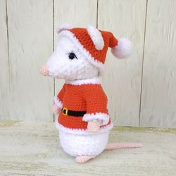 santa rat crochet pattern amigurumi mouse plush pattern pdf file in english