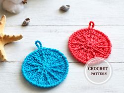 cotton scrubbers crochet pattern - reusable cotton face washcloth-  soft scrub crochet - gift for her - pdf