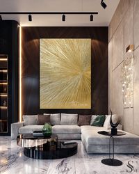 gold leaf abstract, modern acrylic painting on canvas, large gold leaf abstract painting, original abstract painting