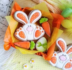 Easter Rabbit Cookie Cutters Custom Stamp Cookie Cutter For Cake Topper Gingerbread Decor Sugar Cookies Silicone Mold