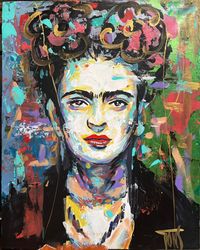 Frida Kahlo Painting Portrait Original Art Custom Artwork 16 - Inspire  Uplift