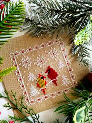 Christmas Cross Stitch Patterns Pdf, undefined Christmas Cardinal Pair Ornament By Crossstitchingforfun undefined Instant Download