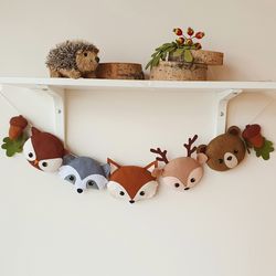 string pendants wall, garland nursery, forest nursery, newborn gift, home furnishing ornaments, kids room decor