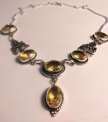 stunning 925 sterling silver citrine necklace