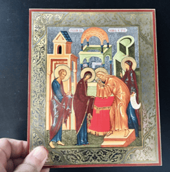 Presentation Of Christ | Temple And Church | Gold Foiled Icon | Inspirational Icon Decor| Size: 8 3/4"x7 1/4"