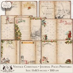 vintage xmas | junk journal pages printable avadjpx1s