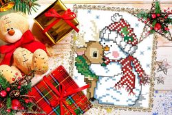 digital - vintage cross stitch pattern - miniature - christmas miniature - pdf