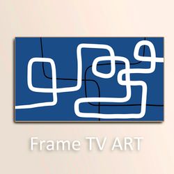 frame tv art 4k, samsung frame tv art, frame tv modern abstract, frame tv art blue , blue wall art