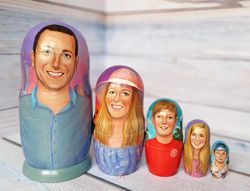 custom portrait dolls, russian doll, matryoshka, family portrait, portrait dolls, nesting doll, stacking doll