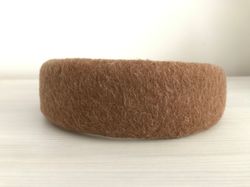 brown caramel wool headband made with our non headache headband