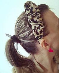 hair band with tiger print, handmade accessories and no head pressure