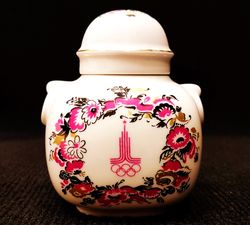 vintage porcelain tea-holder tea jar olympic games moscow ussr 1980
