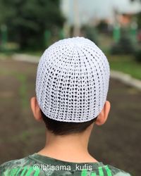 plain zigzag crochet kufi hat men handmade