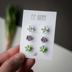 stud earrings set "chickadee"