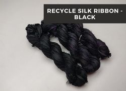sari silk ribbon - black - silk ribbon - craft ribbon - recycled sari silk ribbon - sari silk ribbon yarn