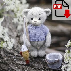 knitted cat fisherman. amigurumi pattern.