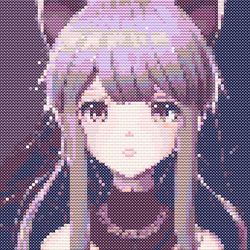 anime embroidery pattern, nekopara cross stitch pattern pdf, fun embroidery