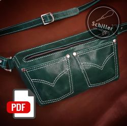 sling bag - shoulder bag - leather bag pattern - pdf download - leather craft