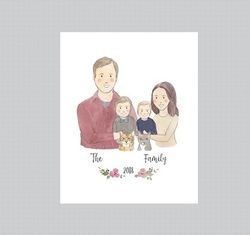 custom family portrait for christine