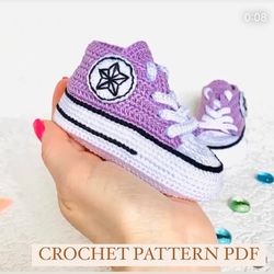 crochet pattern converse for baby booties boy sneakers girl shower gift future mother moccasins newborn slippers boy