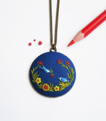 fall necklace pendant unique handmade christmas necklace vibrant autumn christmas gift for mom nana grandma