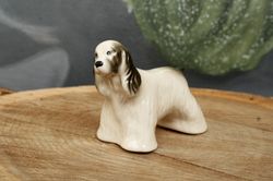 porcelain statuette american cocker spaniel white/black figurine