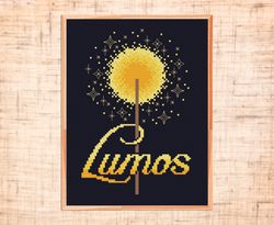 lumos cross stitch pattern modern cross stitch magic wand cross stitch elder wand hogwarts cross stitch easy pattern pdf