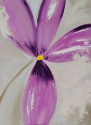 flower lilac oil painting original art wall decor plant impasto painting