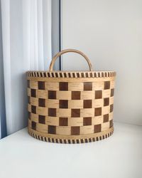 large bread box - chocolate, large birch bark box