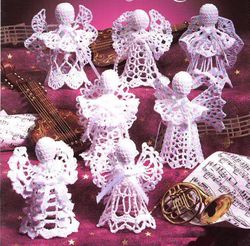 little angels christmas ornaments crochet vintage pattern pdf thread crochet