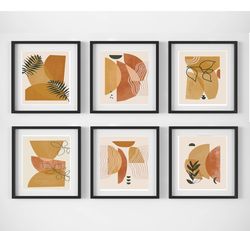 modern wall art set of 6 prints abstract painting terrakotta art 6 posters digital download home decor scandinavian art